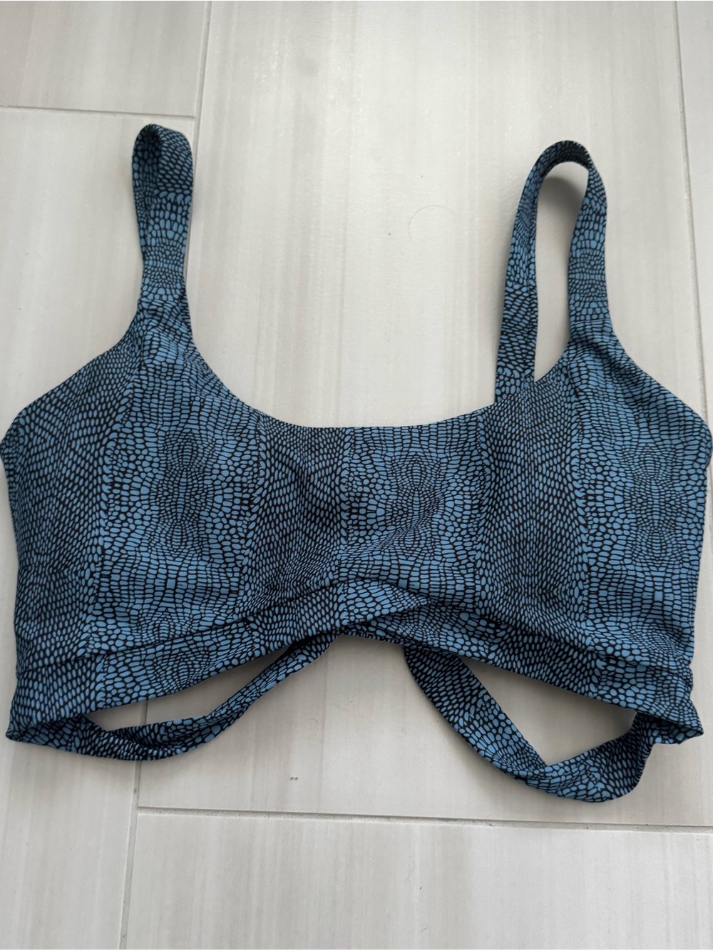 L Space Beau Sports Bra Adjustable Tie Padded Cups size Large Animal Print - Picture 3 of 7